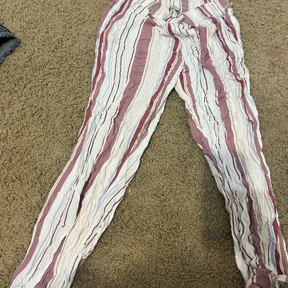 American Eagle Outfitters Striped Pants in Red and White